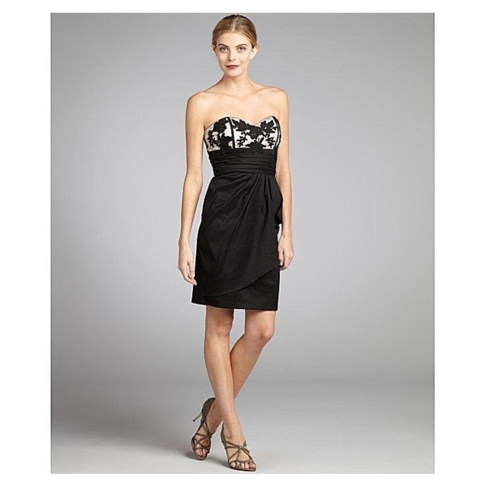 Badgley Mischka Collection LBD Lace Bodice Size 4